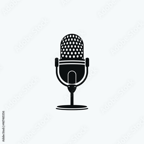 Simple microphone for podcast and recording Logo design