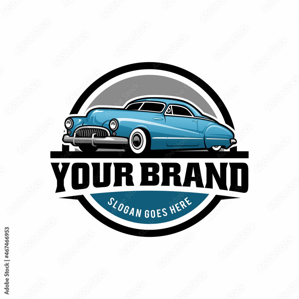 classic vintage retro car vector logo design