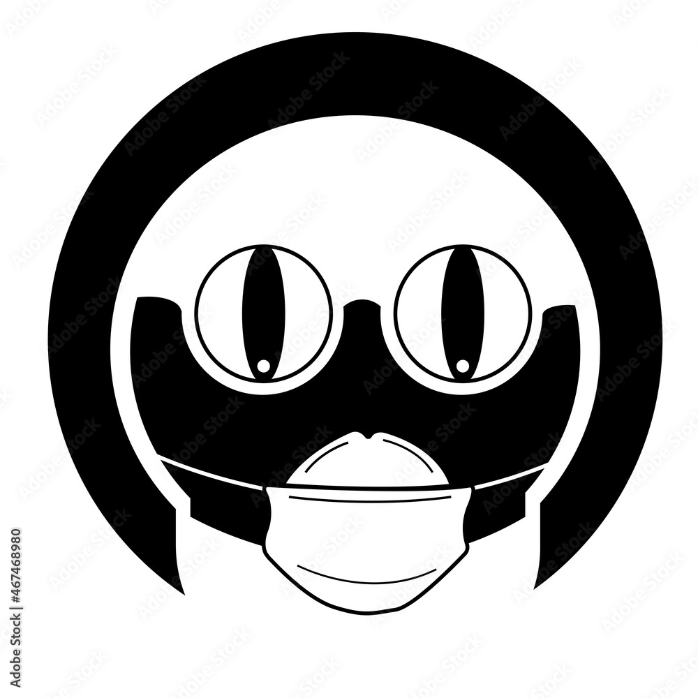 icon face cartoon headphone with headphones design ollustration concept