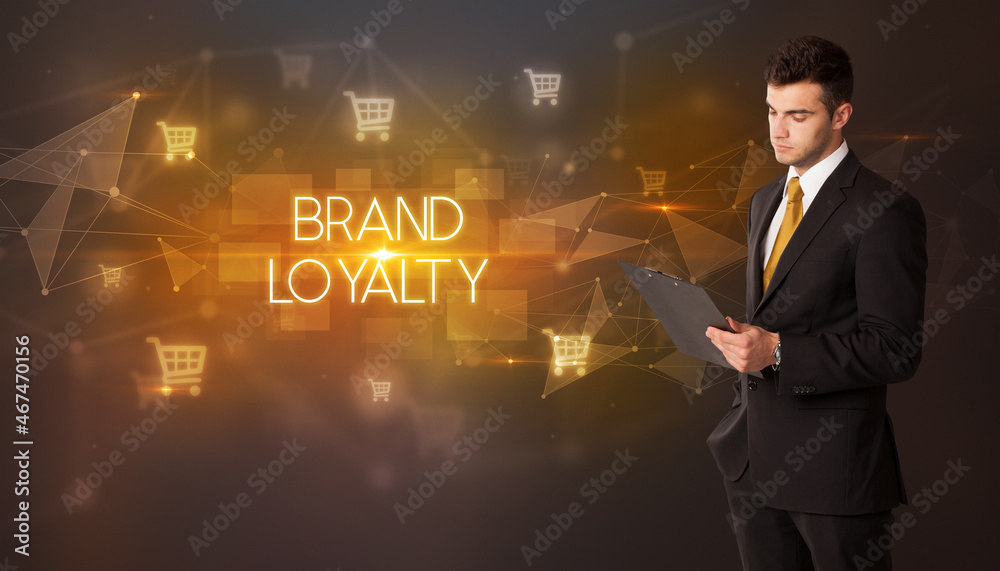Businessman thinking about shopping