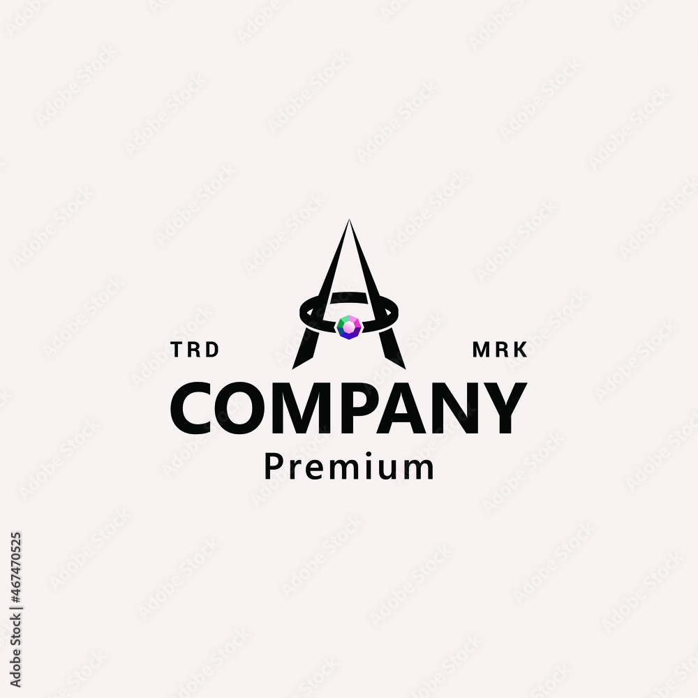 A Letter with Ring Modern Logo Vector Icon Illustration A Letter with Ring Modern Logo Vector Icon Illustration