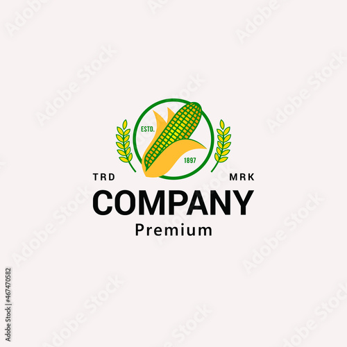 Corn in Circle Wheat Logo Vector Icon Illustration