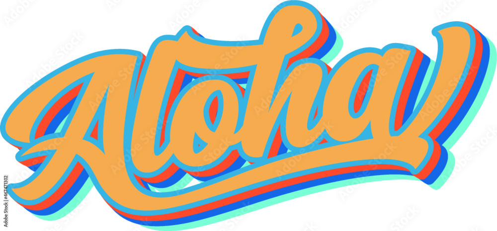 Obraz premium Aloha retro vintage style typography