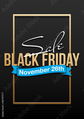 Black Friday super Sale flat banner. Modern minimal design with gold, black and red flat background style. Template for promotion special Black Friday offer, advertising, web, social and fashion ads
