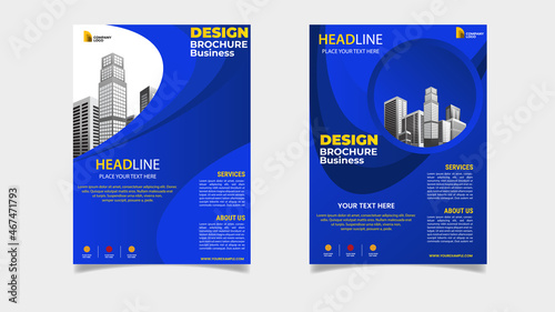 Flyer Line Wave Blue gradient