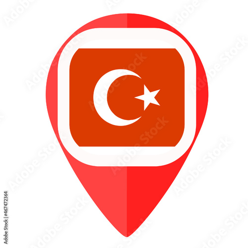 Free Download Turkey flag pin marker navigation location map - GFXLoad