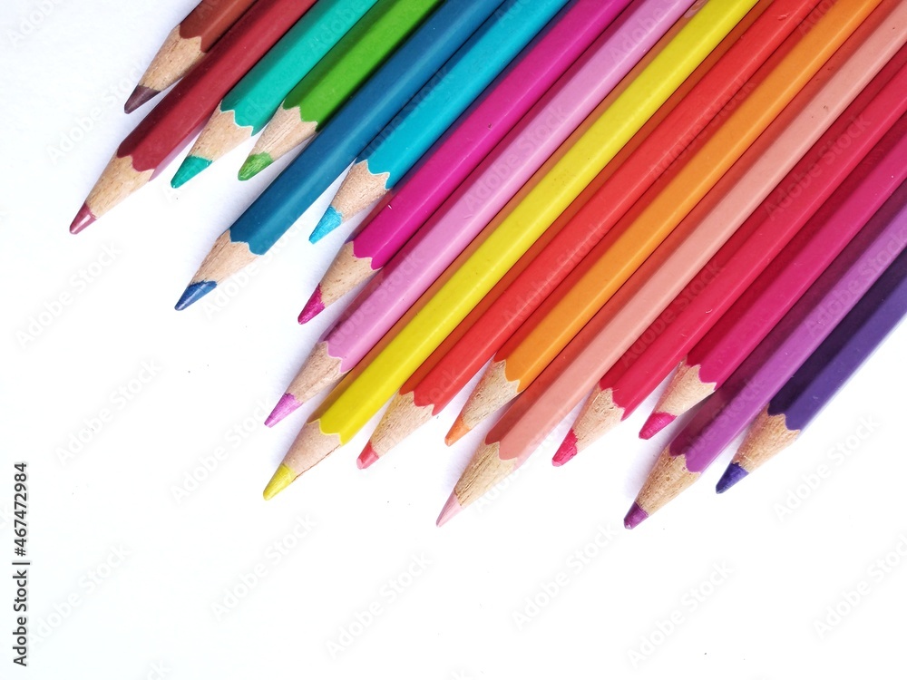 color pencils isolated on white background color pencils isolated on white background