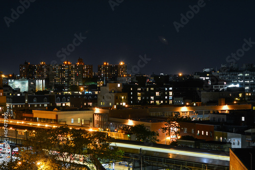 Wallpaper Mural Night cityscape perspective with moving train using long exposure  Torontodigital.ca