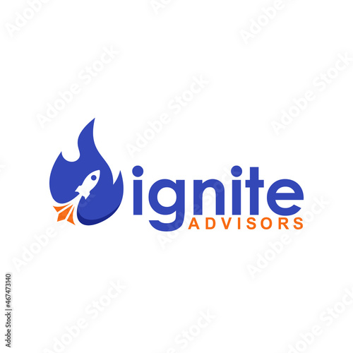 Ignite soft flame fire logo