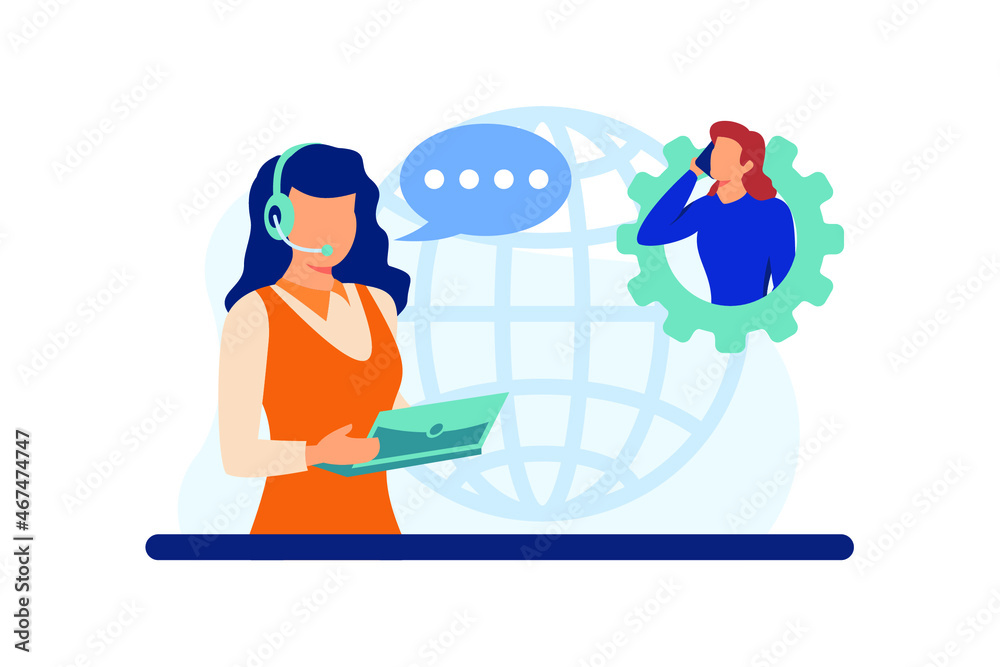 Obraz premium Customer care illustration exclusive design inspiration 