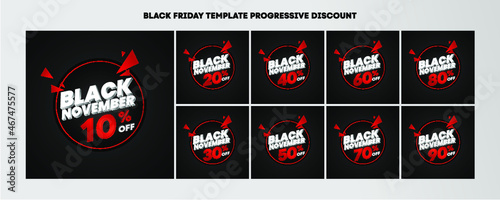 Black friday template progressive discount