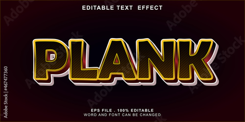 text effect editable plank