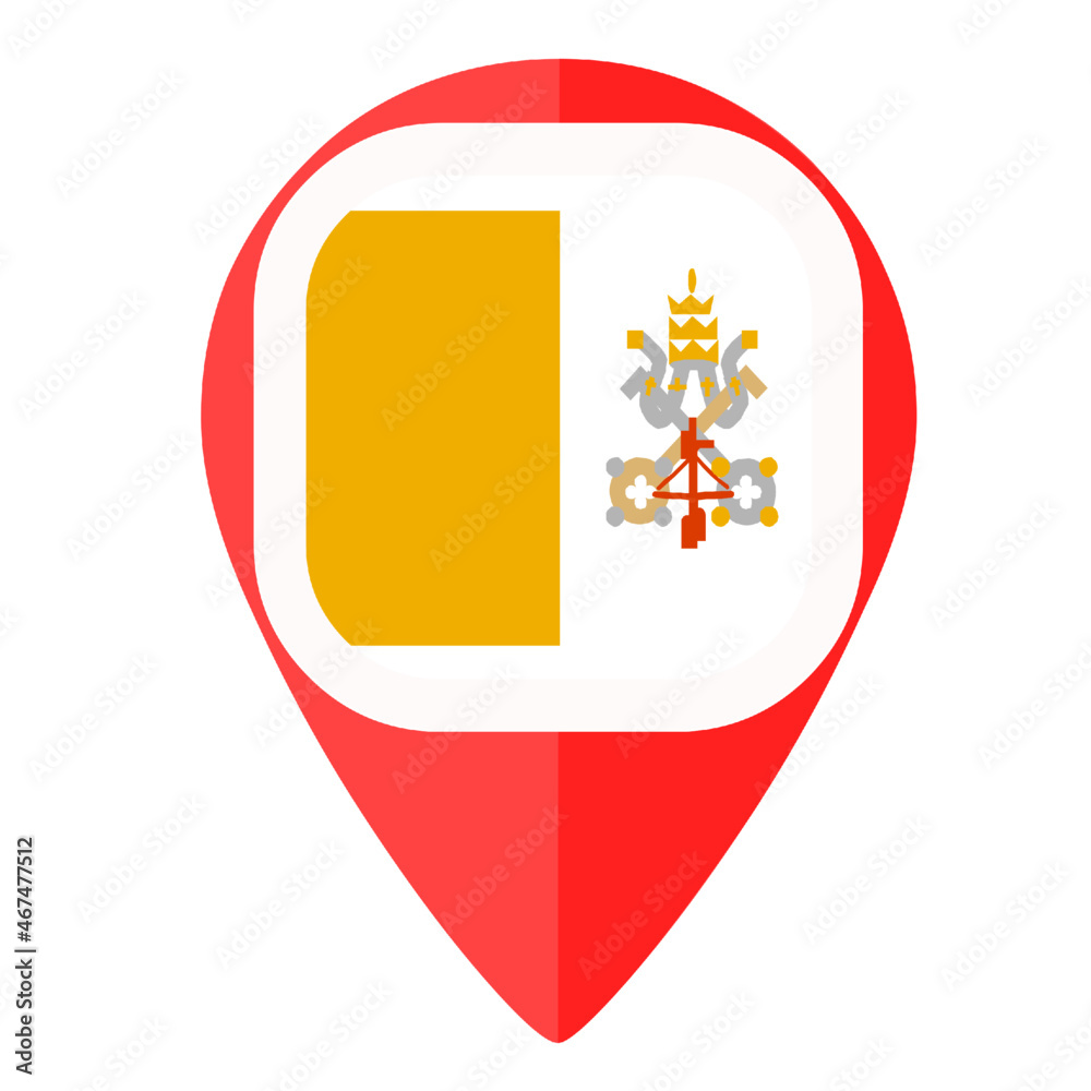 Vatican flag pin marker navigator locator map Vatican flag pin marker navigator locator map