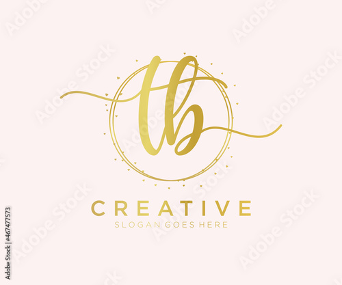 Initial TB feminine logo. Usable for Nature, Salon, Spa, Cosmetic and Beauty Logos. Flat Vector Logo Design Template Element.