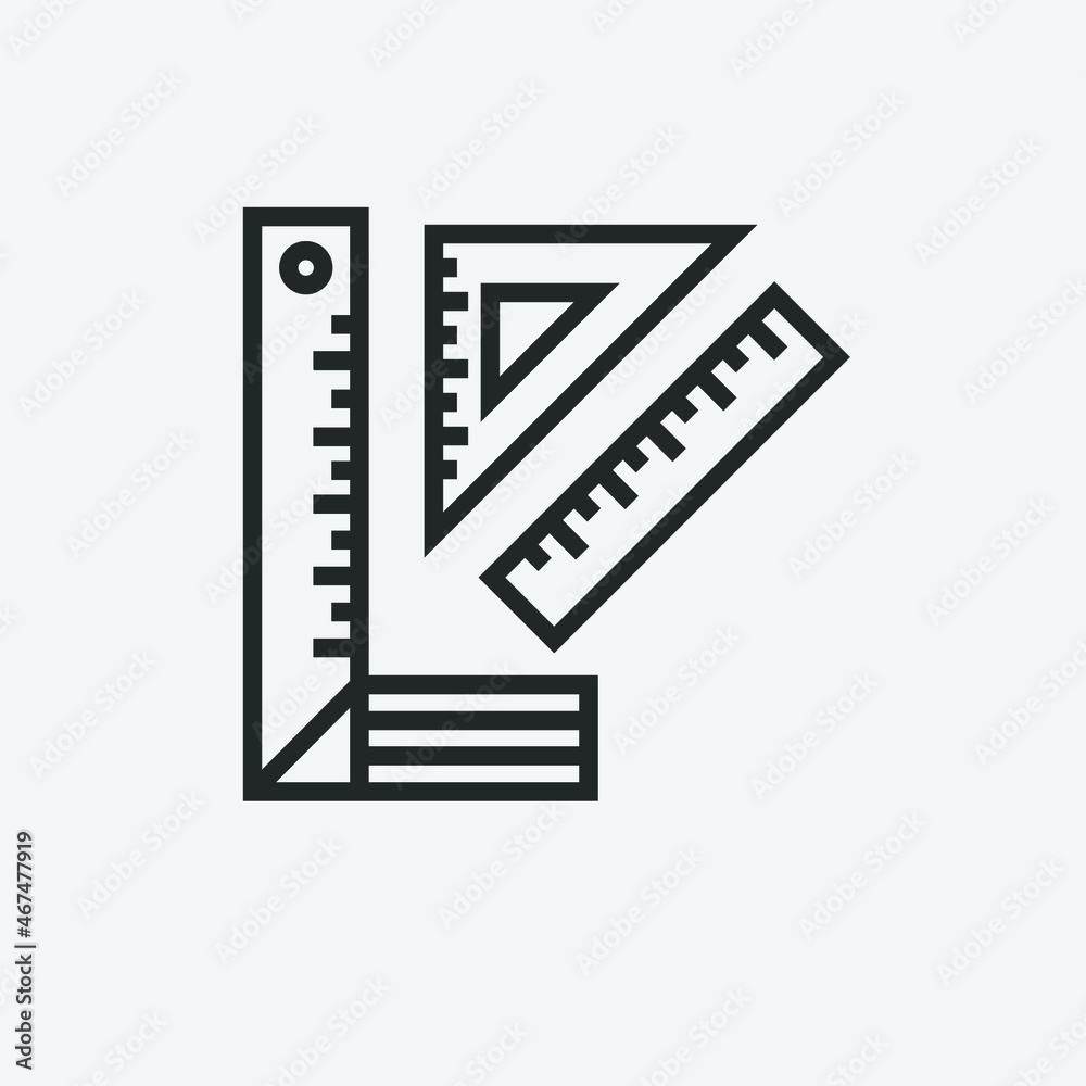 Geometric_ruler vector icon illustration sign