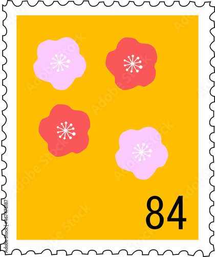 花の絵が描いた切手