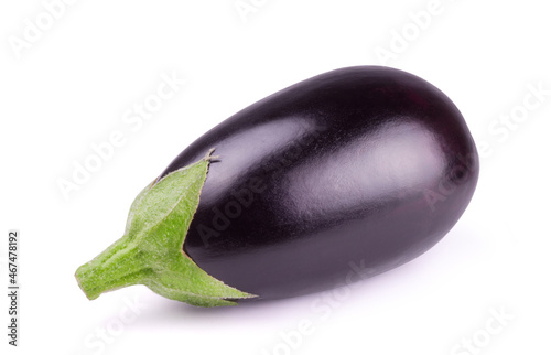 Ripe fresh eggplant isolated on a white background.