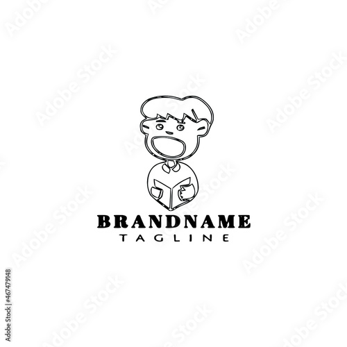 choir logo cartoon icon template black isolated vector illustration