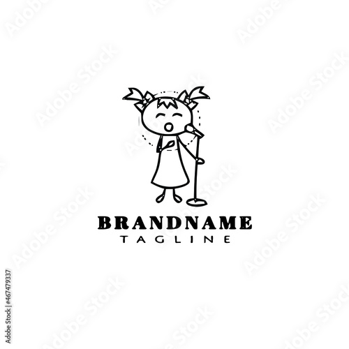 flat choir logo cartoon icon design template black isolated vector illustration