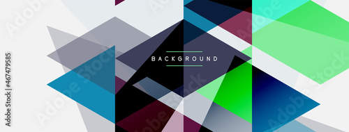 Color triangles composition, geometric abstract background. Techno or business concept, pattern for wallpaper, banner, background, landing page