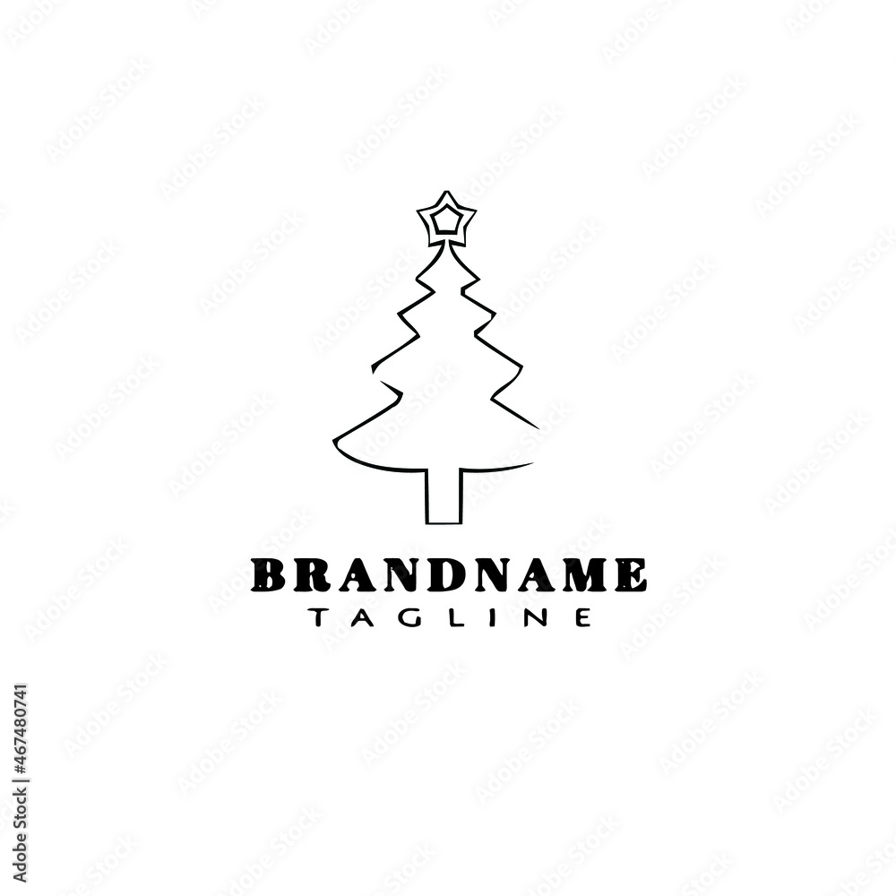 christmas tree logo simple icon design template black isolated vector illustration
