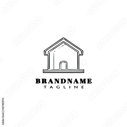 dog house logo cartoon icon design template black isolated vector