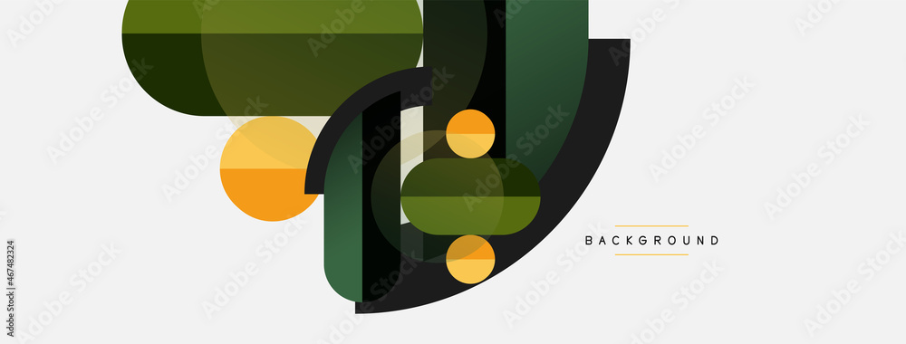 Round geometric shapes lines and circles. Vector template for wallpaper banner background or landing page Round geometric shapes lines and circles. Vector template for wallpaper banner background or landing page