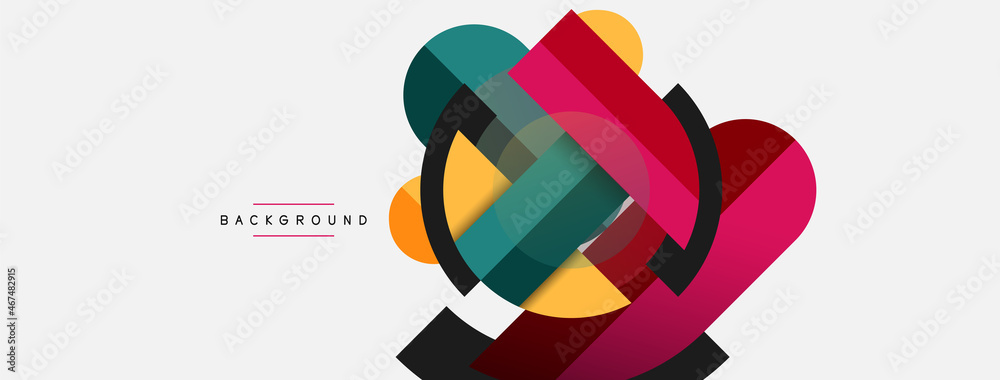 Round geometric shapes lines and circles. Vector template for wallpaper banner background or landing page Round geometric shapes lines and circles. Vector template for wallpaper banner background or landing page