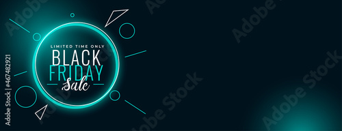 glowing neon style black friday memphis pattern banner
