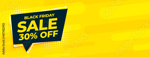 discount and sale yellow banner for black friday