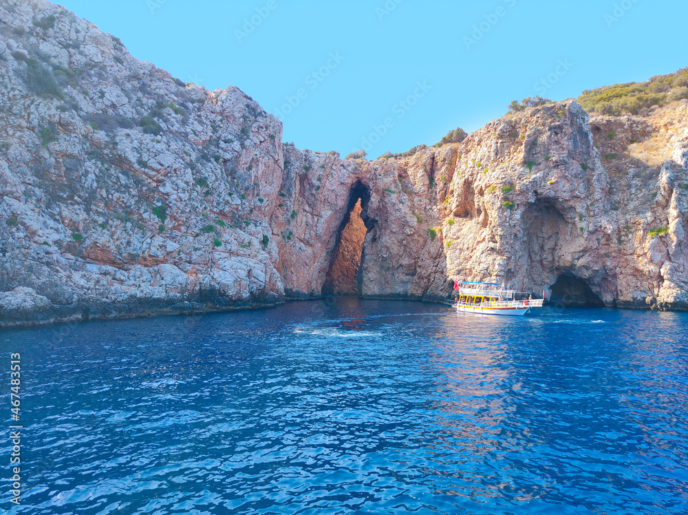 Suluada is a lonely island on the southern coast of Turkey. The boat trip to the island starts in the bay of Adrasan.
