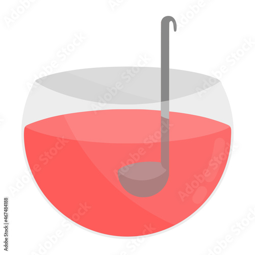 punch drink for thanksgiving color illustration