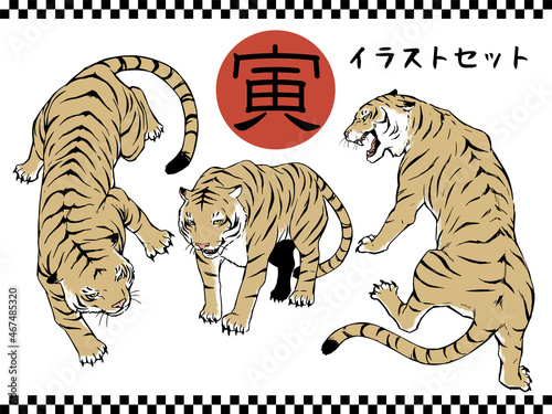 寅のイラストセット_カラー