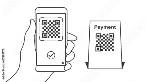 Smartphone payment QR code scanning.