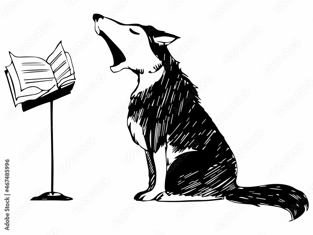 Dog singing cheap to music