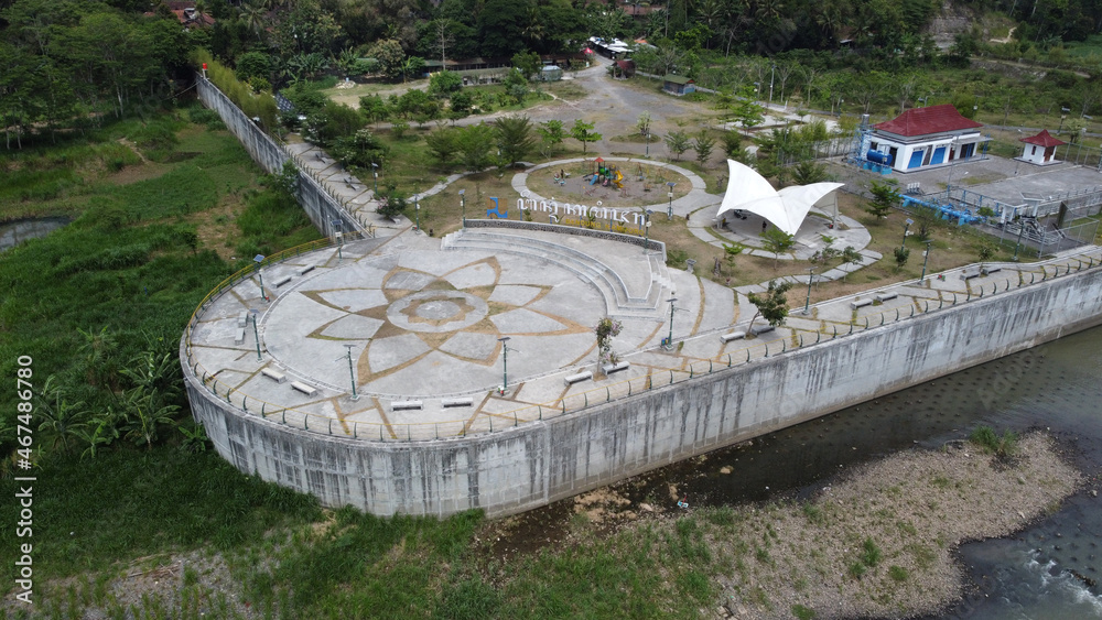 Kamijoro Dam, one of the largest dams in Bantul City, Yogyakarta, Indonesia