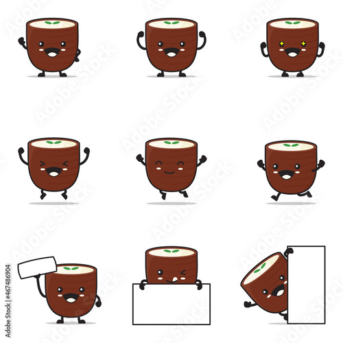 funny lassi cartoon, indian traditional drink vector illustration, with happy facial expressions and different poses
