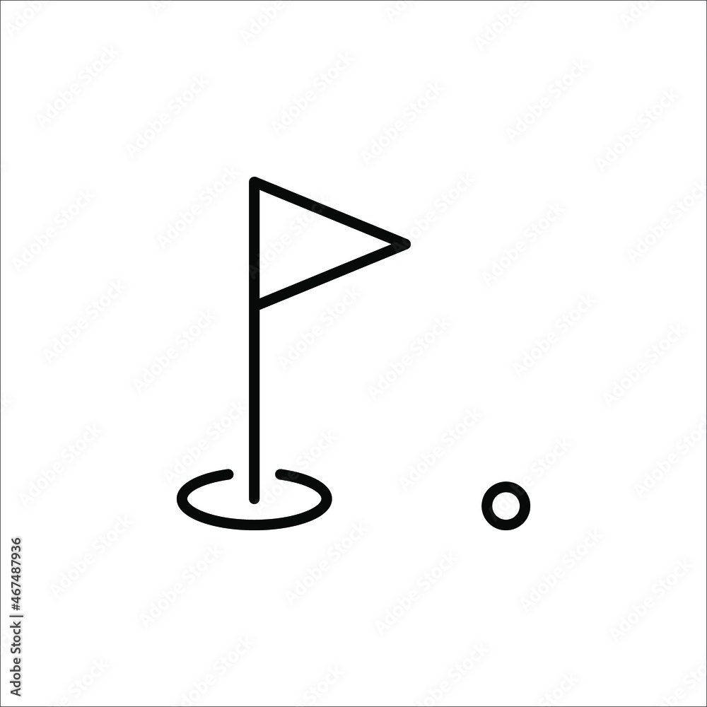 Vector illustration of golf ball icon and flag Golf flag icon. eps 10 Vector illustration of golf ball icon and flag Golf flag icon. eps 10