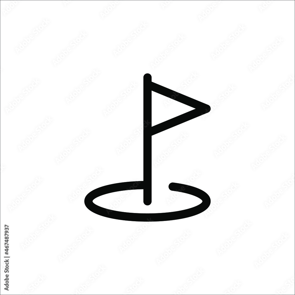Vector illustration of golf ball icon and flag Golf flag icon. eps 10 Vector illustration of golf ball icon and flag Golf flag icon. eps 10