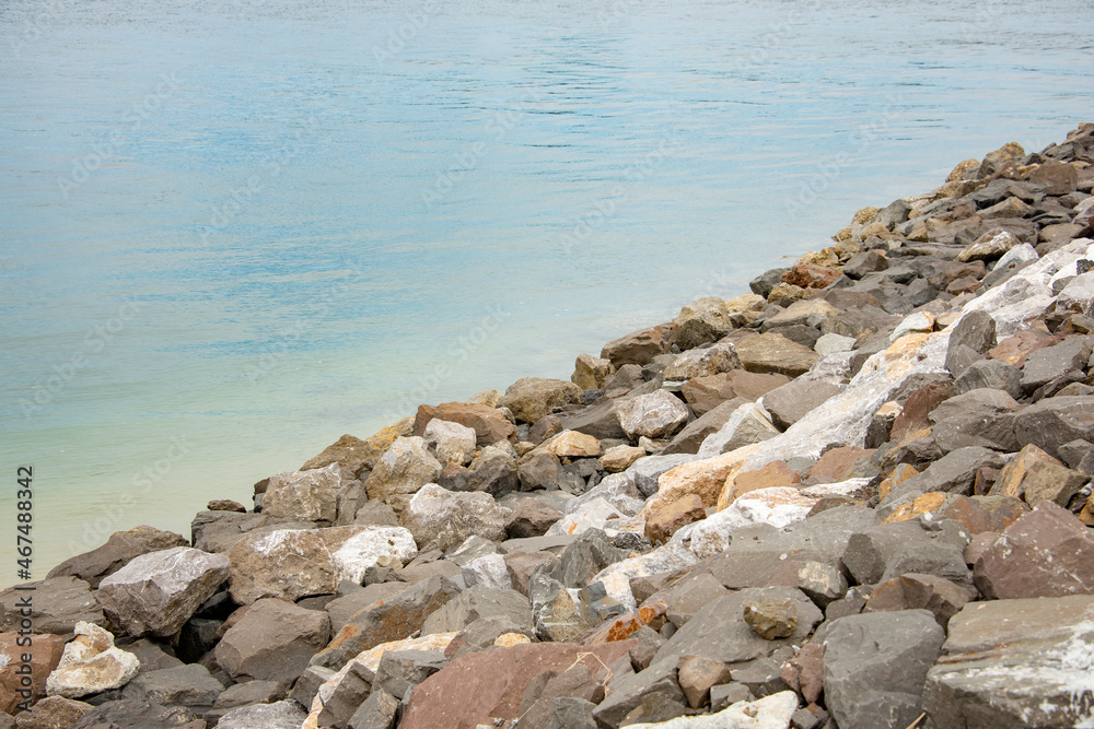 Rocks and Stones on Beach.Relaxation Landscape Viewpoint