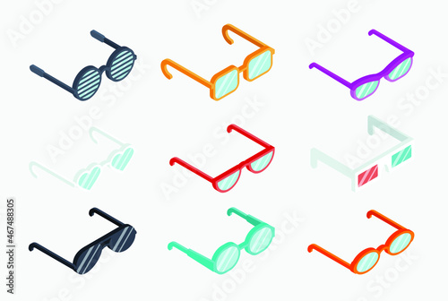 3D Glasses icons