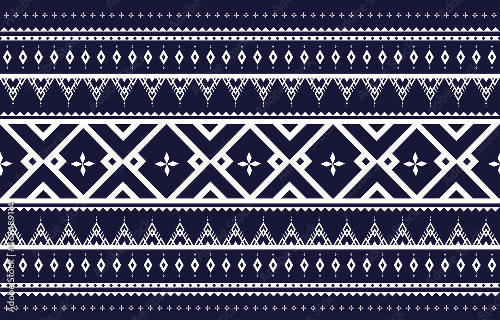 Geometric ethnic pattern vector Blue and white abstract seamless background The design used for Print, wallpaper, pattern fabric, fashion textile Geometric ethnic pattern vector Blue and white abstract seamless background The design used for Print, wallpaper, pattern fabric, fashion textile
