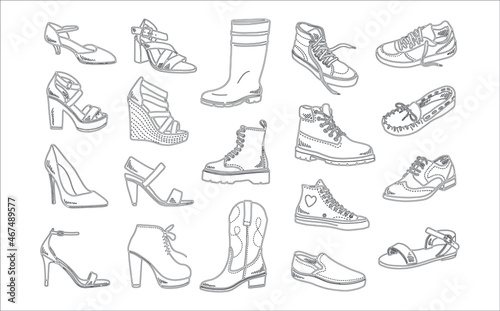 Line shoes icon for project design