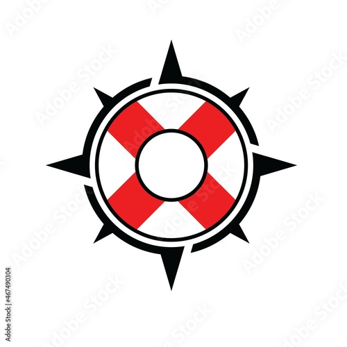 compas lifebuoy logo vector design