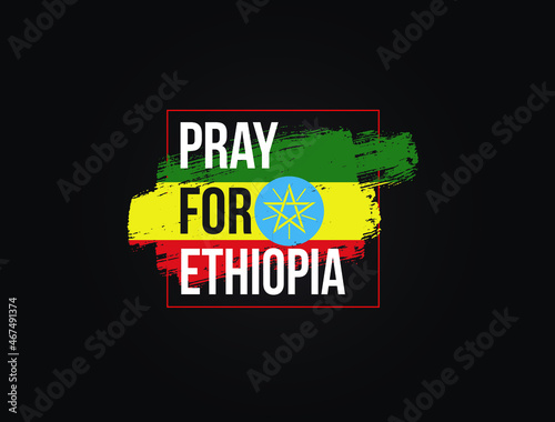 Pray for Ethiopia, Ethiopia flag praying concept vector illustration. 