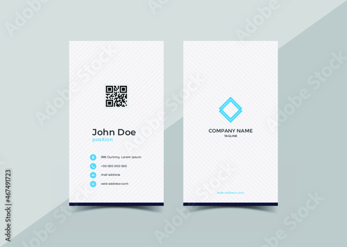modern vertical business card template, thin line style