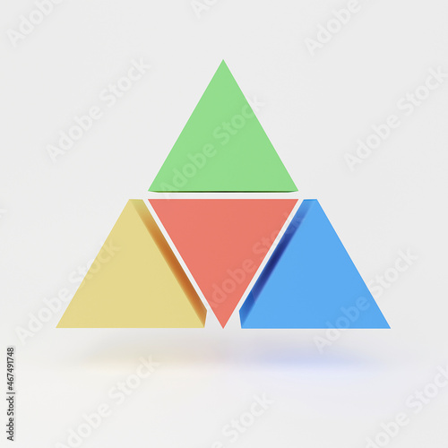 Free Download 3D Triangle solated on white background. colorful geometry math symbols. Creative elements abstract design. 3D rendering. - GFXLoad