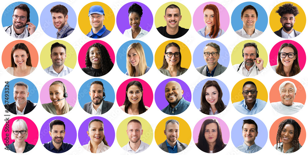 People Face Headshot Collage People Face Headshot Collage