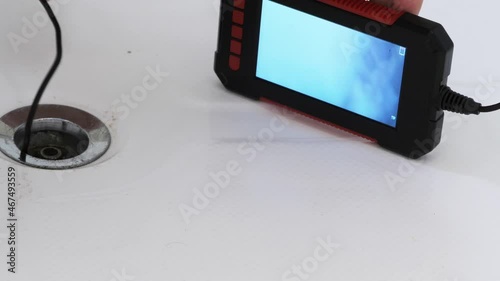 Industrial endoscope camera as inspection borescope with LCD screen