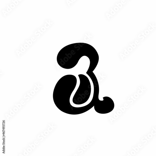 initial A3 or 3A logo design vector